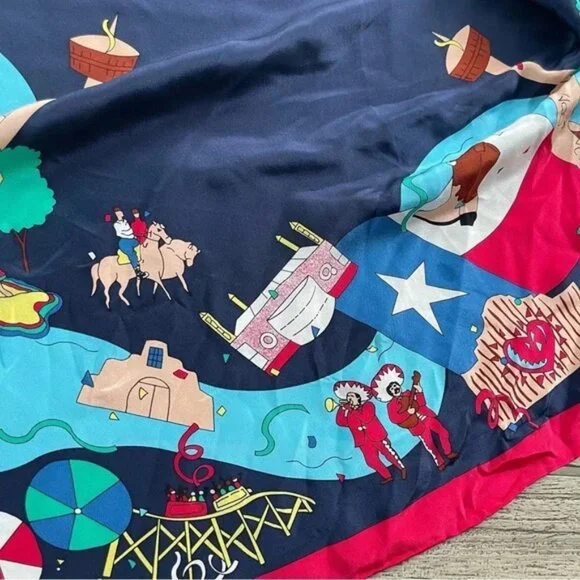 San Antonio City Pure Silk Scarf - Picture 2 of 7